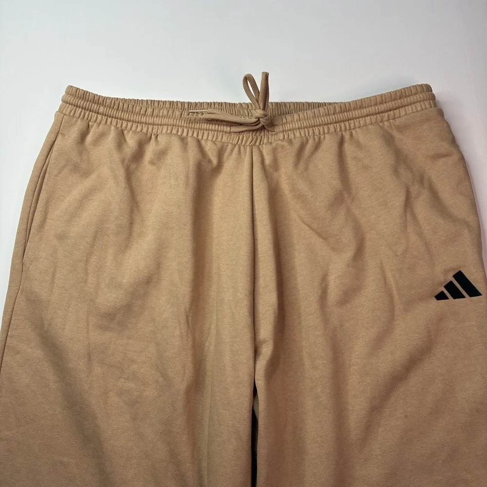 NWT Adidas Feelcozy Sweatpants 3XLT Sandstone Tan Tapered Fleece Joggers JX5665